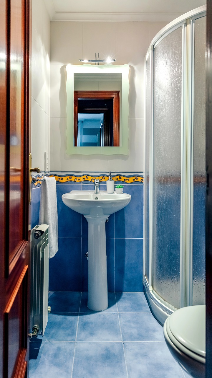 Small bathroom with shower screen Contain the Boldness to Removable Layers